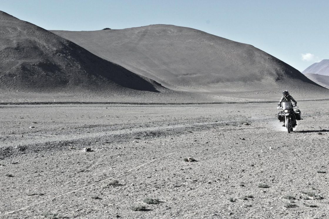 Riding near Pamir Highway