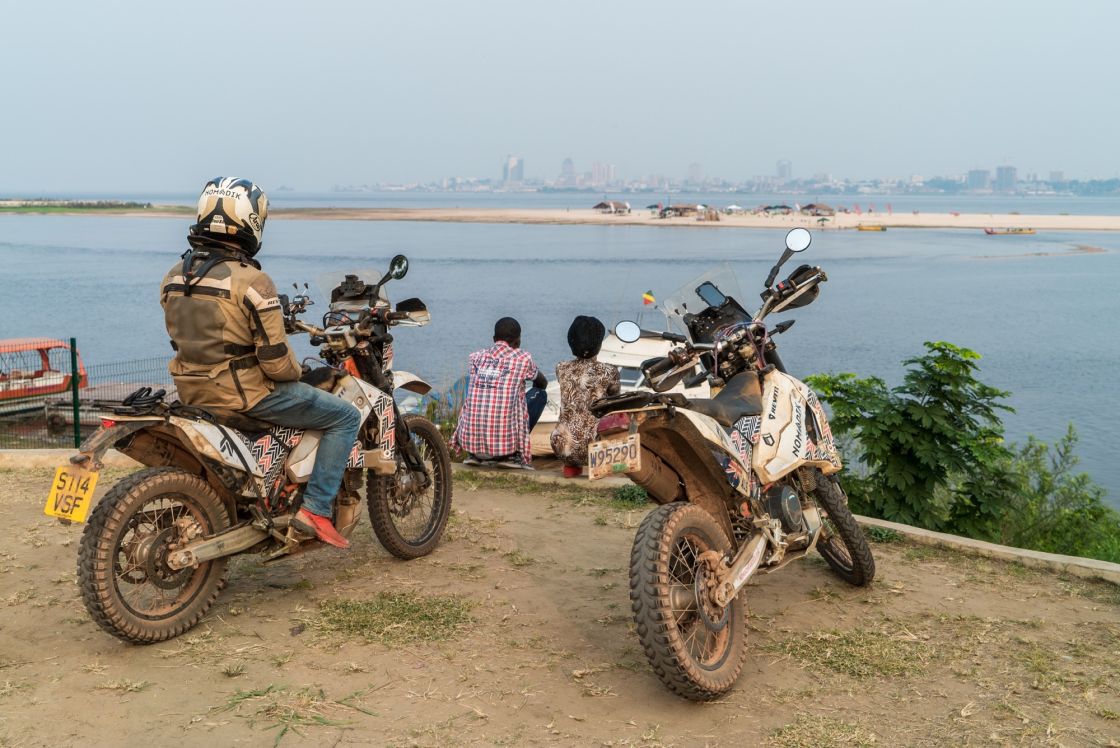 From the banks of the mighty Congo, the view from Brazzaville to Kinshasa. Kinshasa was in the end further than the few kilometers across the river. 