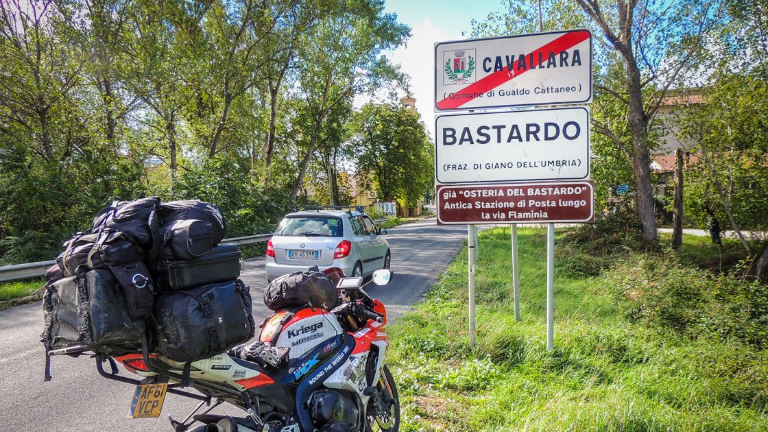 Bruce still had his sense of humour when he rode through Italy. It wouldn't stay around for long