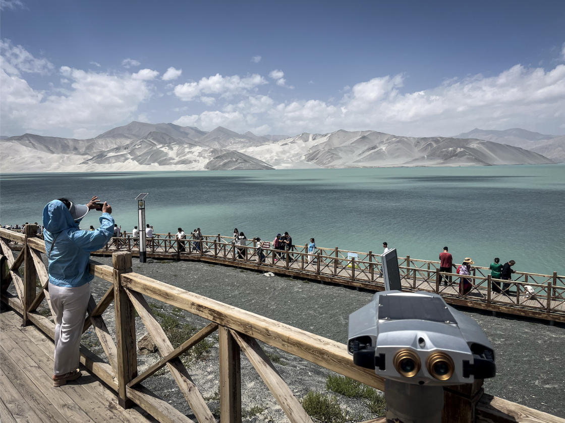 Viewpoint at White Sand Lake, China.