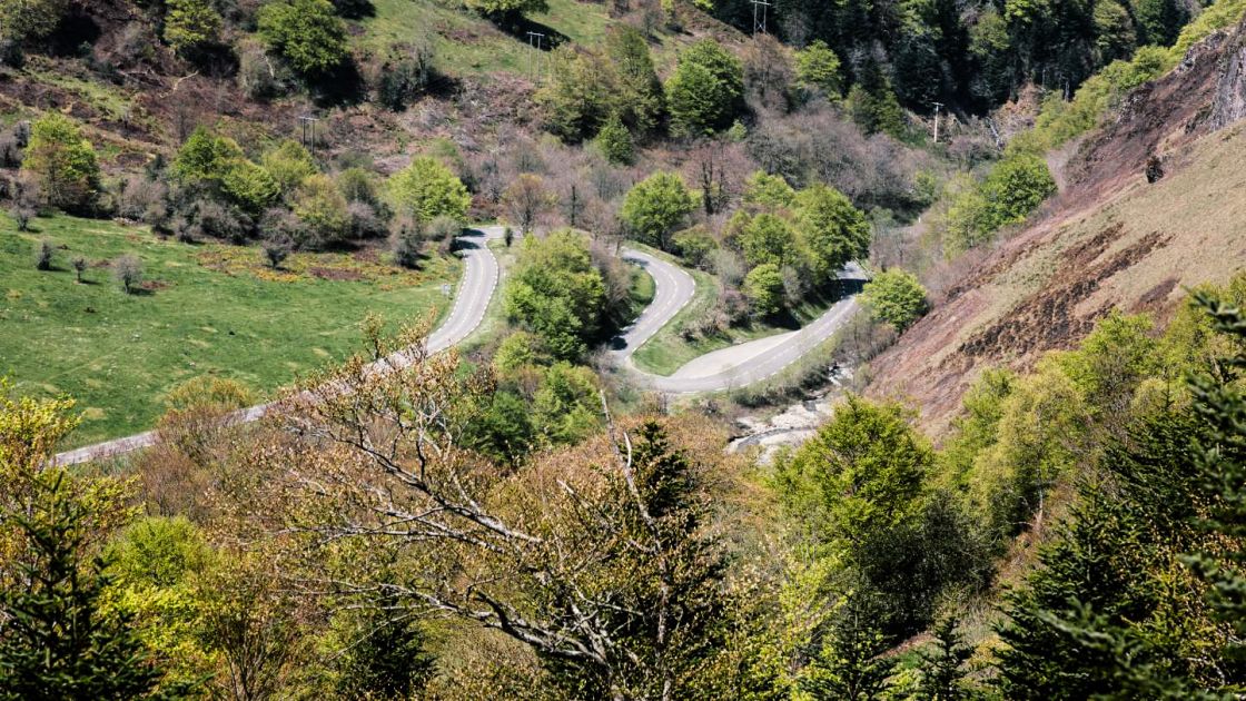 Curves on the D132, the greener French side of the pass