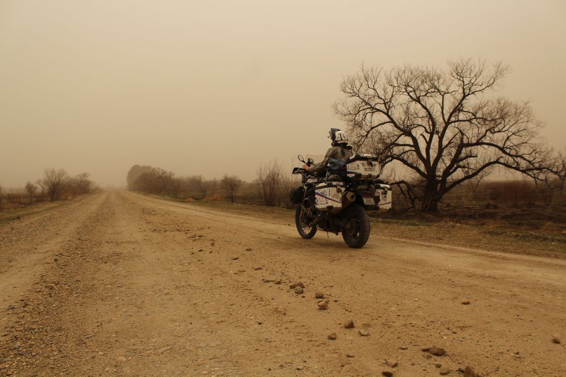 I got caught in storm dust on my way to Svobodny. Apparently this dust came thousands kilometres all the way from the Gobi. This is my first taste of Mongolia!