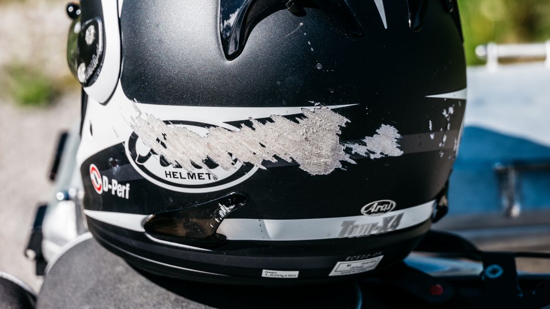 Arai Helmet damage.