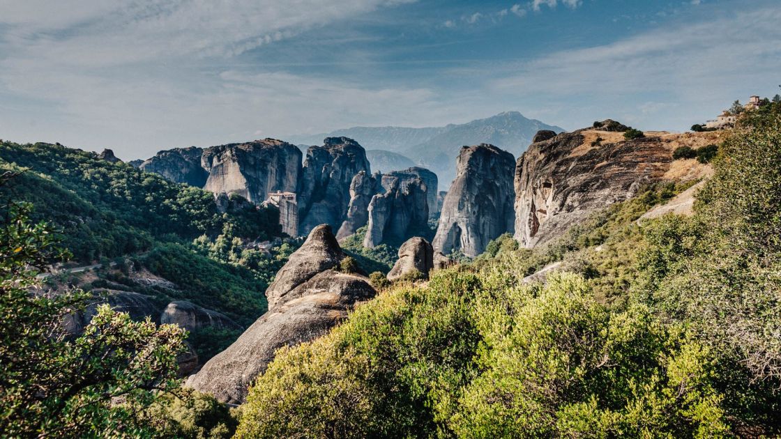 The scenic ride to Meteora