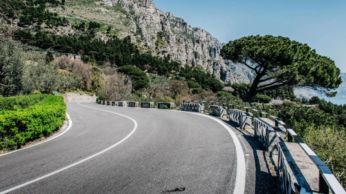 Great tarmac covers a lot of the Amalfi Coast Road, as it carves along the cliffside