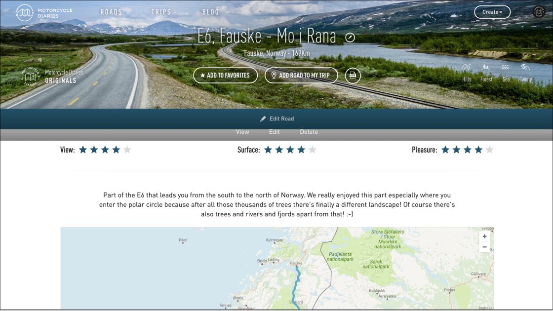Your first road is now live on the website.