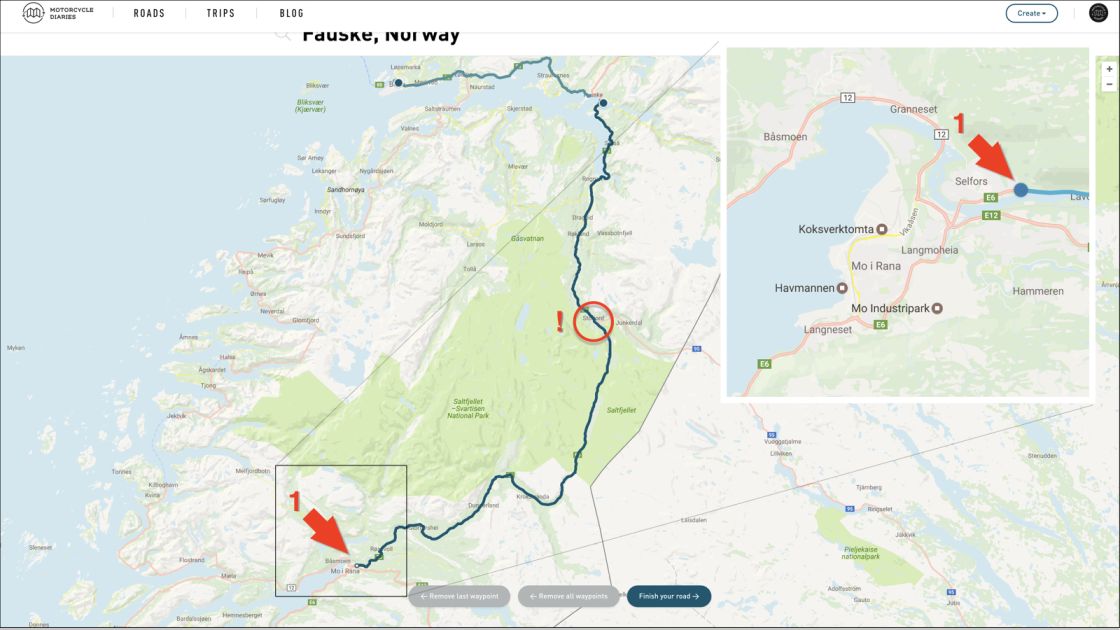Click and drag to move the map, and click once at the end of your road.