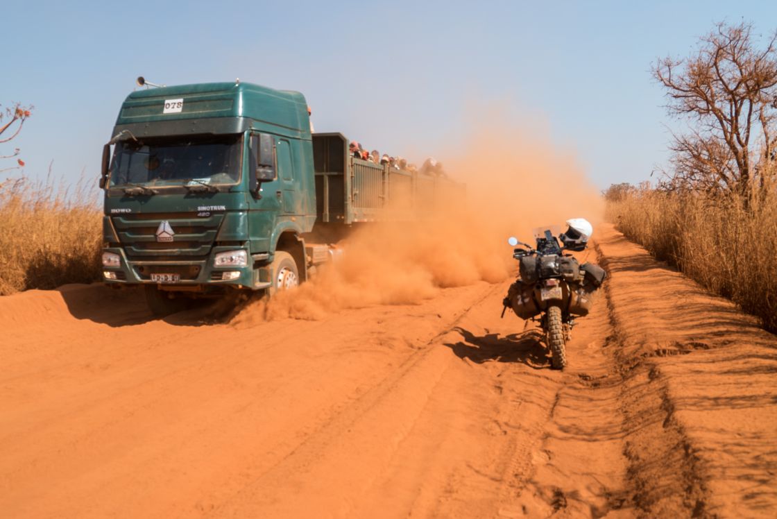 This 200kms of fesh fesh proved to be some of the most dangerous riding during the entire trip as it was impossible to see trucks coming towards us or behind us when engulfed by the dust cloud.