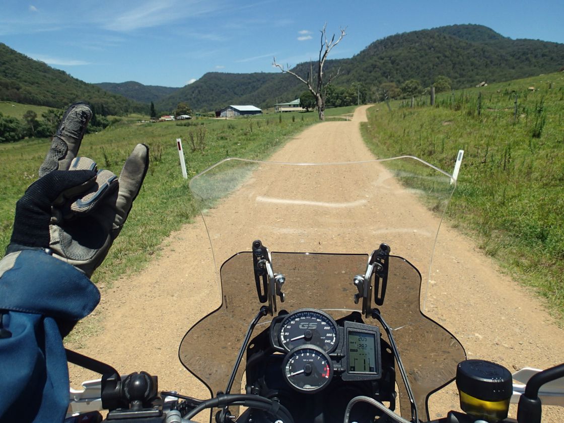 On her bike, adventure riding