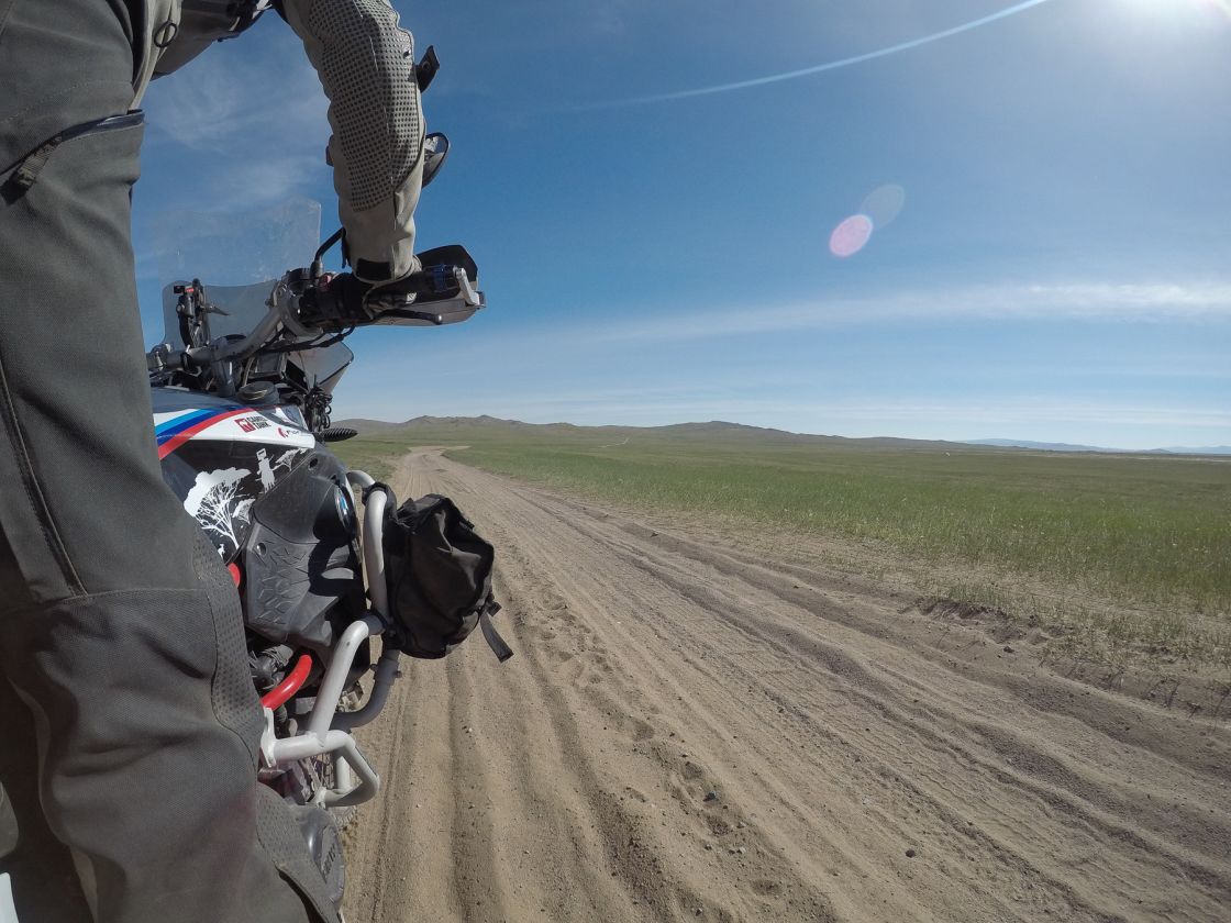 Sections of 200 km of sand. Luckily the sand wasn't too deep and I quickly worked out it's much harder to paddle through with so much weight than to ride it. I put Chillie into second gear and rode it steadily at a speed of 20 – 40km/h.