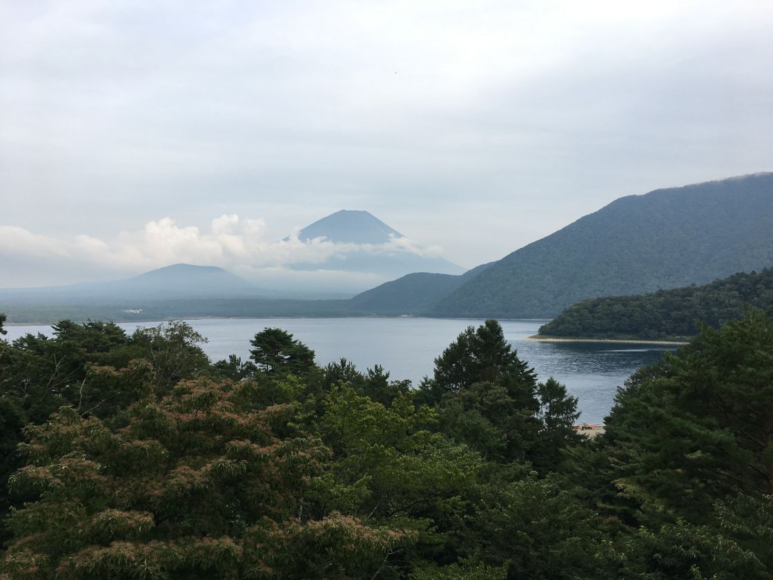 See the beach on the right? That's where we camped at Mount Fuji.