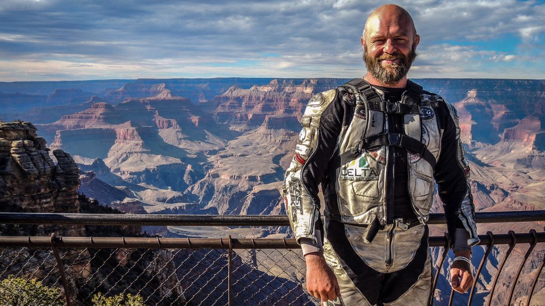 What a poser. Bruce blights what would otherwise be an attractive snap of the Grand Canyon, USA