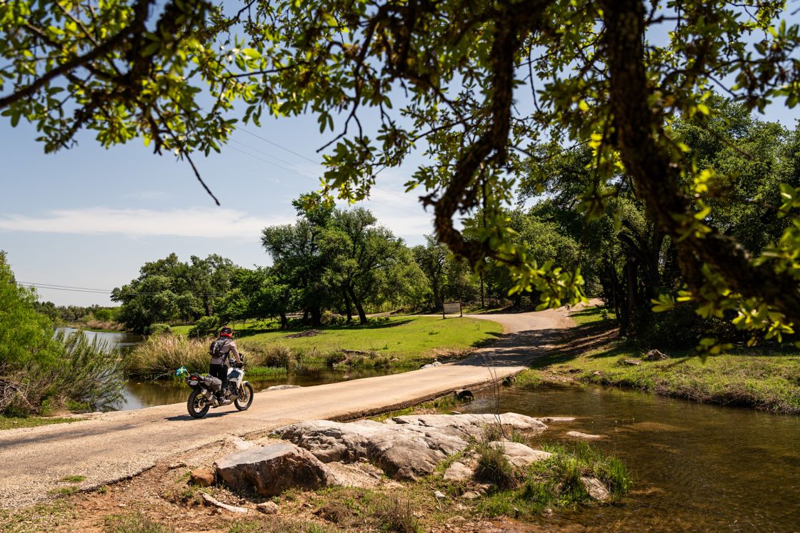 Robert Baldinger in the rural, but still green, landscape outside of Austin, Texas.