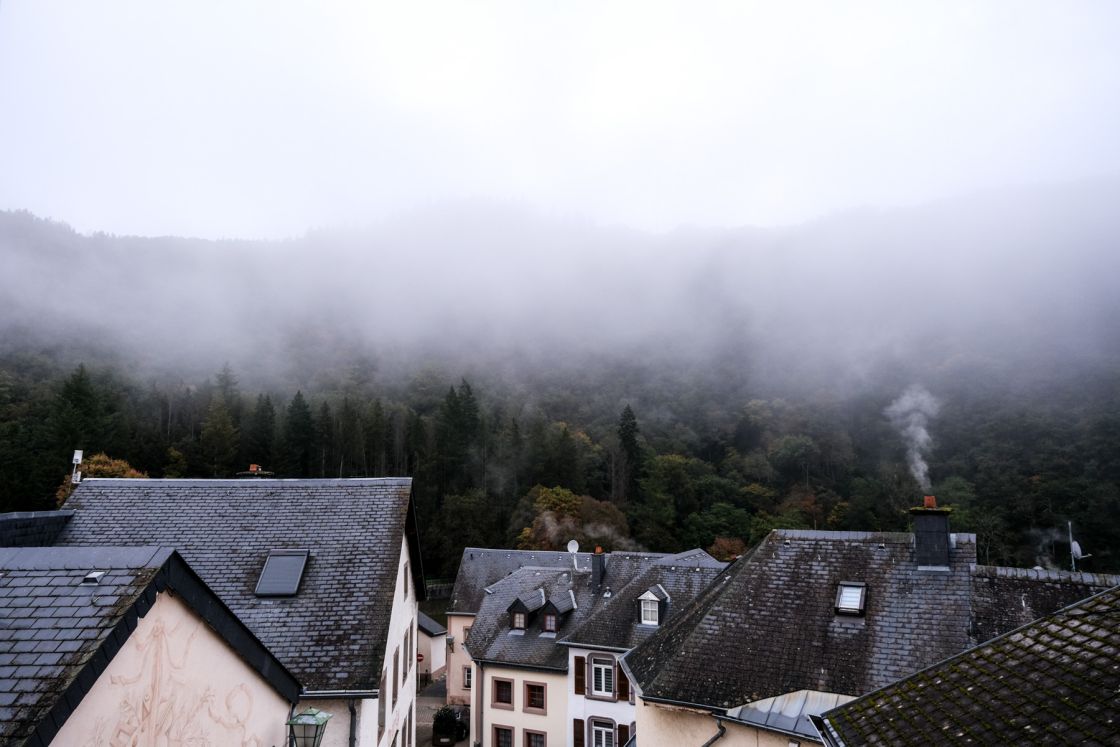 A cold and misty morning as I look ou of my hotel window