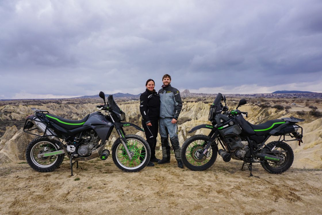 Xenia and Tinu with their Yamaha's XT