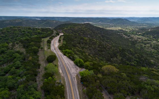 The Twisted sisters flow through the Texas landscape. 