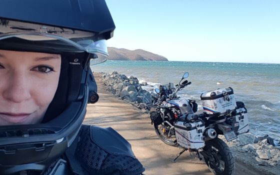 My riding gear was lost in transport but I managed to borrow some oversized armour for the weekend in Andreyevka - a little village on the shore near the border with China and North Korea