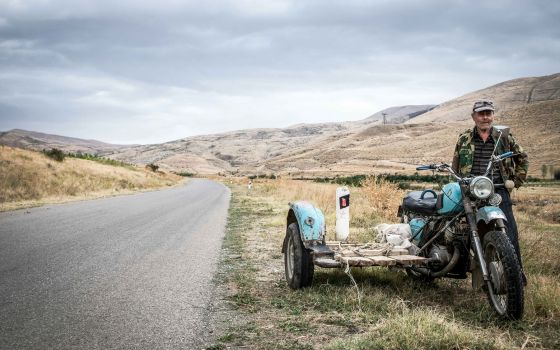 Road to Lanjar, Armenia – Months into the ride back to Australia, I pulled over next to a faded blue rustbucket of a Ural. In the fields, an old gent worked the fields as he glanced over to me. I gave him a wave, he waved back, and although we didn’t speak the same language, we managed to have a laugh anyway. A lovely gent, with a mouth full of gold teeth!