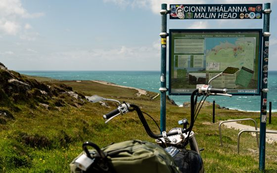 The endpoint in Ireland's most northern point, Malin Head. The next stop is over the North Atlantic Ocean until you reach Benbevula Island on the northwest coast of Scottland.