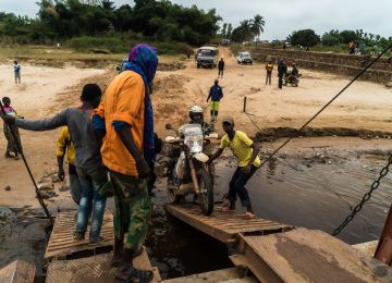 With no other signs of life we followed it blindly until we reached the mighty Congo River again.
