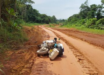 Gabon - bike crash