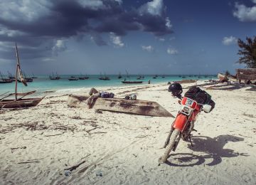 Ana rests on a Dhow Boat, Zanzibar
