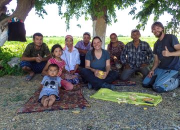 There are wonderful people everywhere in this world. This farmer family in Kyrgyzstan gave us melon for free for our lunch break