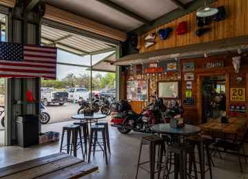 At the Bent Rim Grill it is optional to park outside or inside.