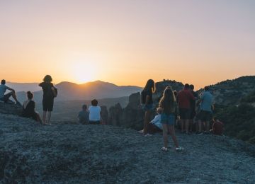 Sunset at Meteora: don't expect to be alone, though.  (c) Christos Tzoutis